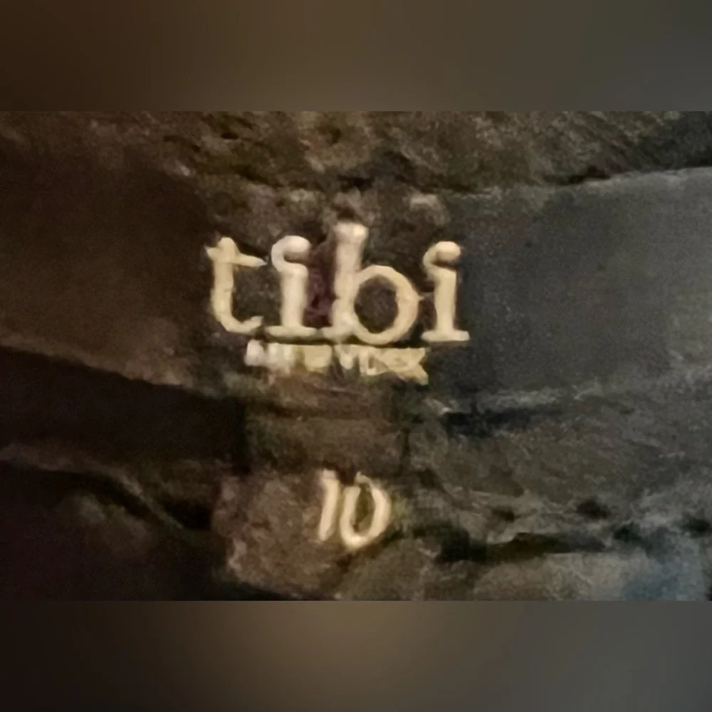 TIBI Sz 10 Black Silk-Faille Midi Skirt - Picture 6 of 8